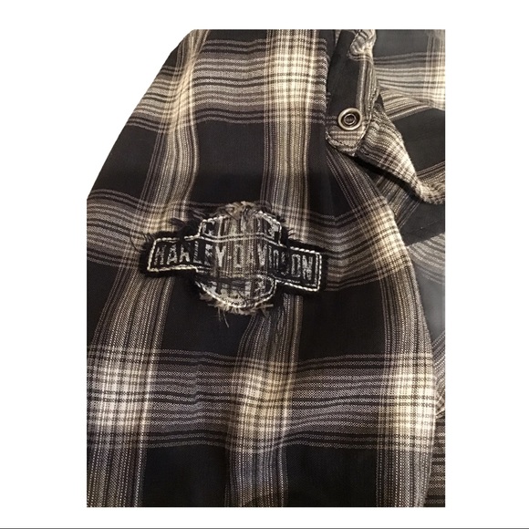 Harley Davidson Plaid Long Sleeve Shirt Large - Picture 4 of 14